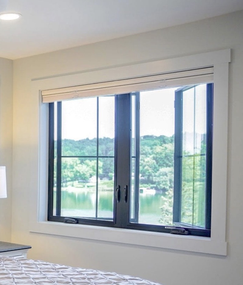 Casement windows above a kitchen sink